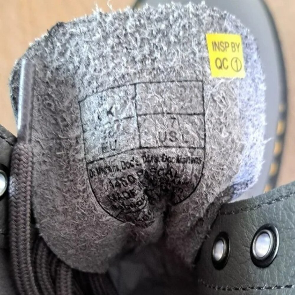 Dr. Martens 1460 Pascal Virginia Leather Lace Up Boots - Color: Gunmetal - Size: - Picture 9 of 9